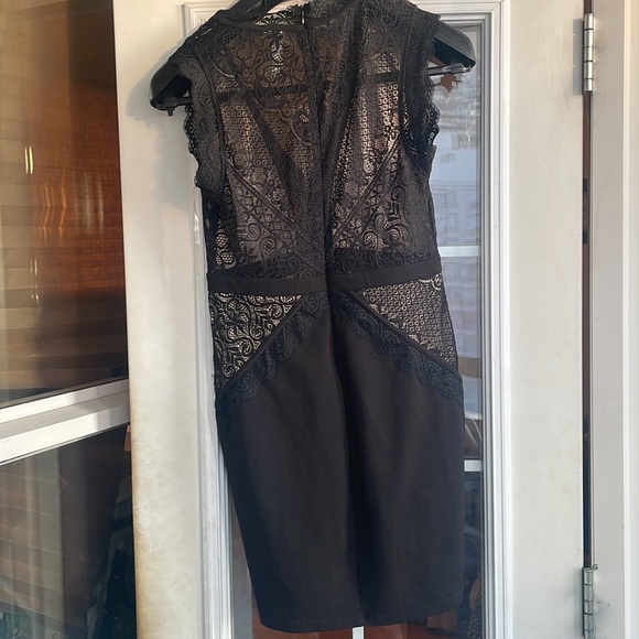 Barely Worn: Black Dress with Sheer Panels - Picture 3 of 4